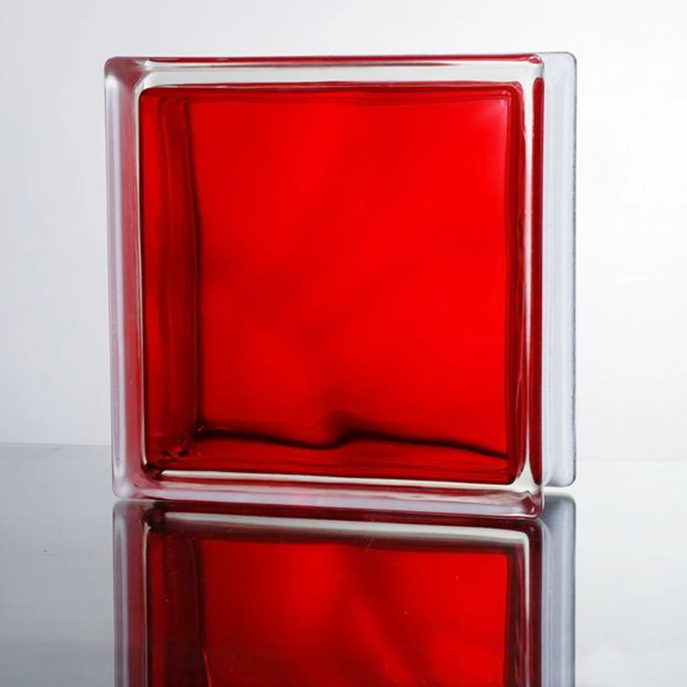 Farbe Rot Milchglas Block