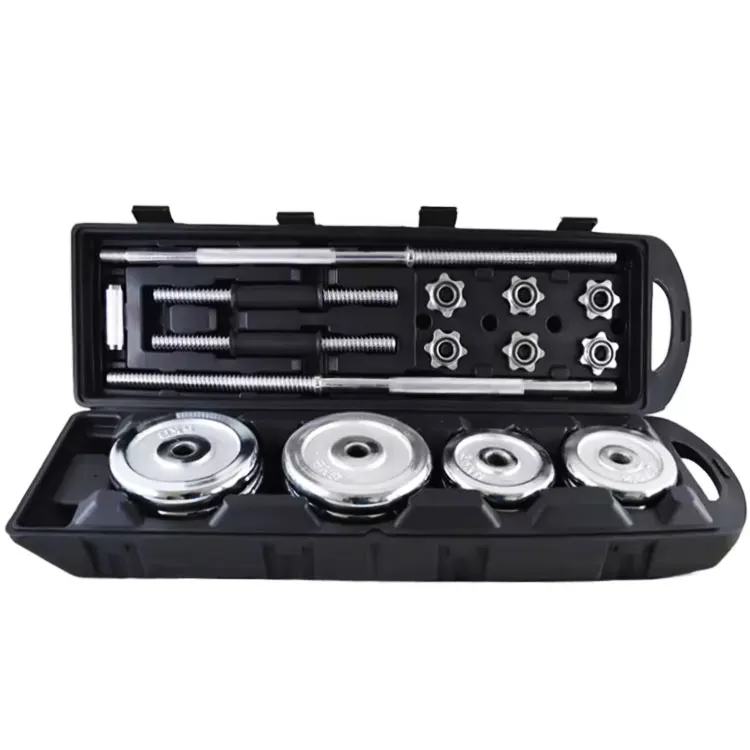 Оборудование для тренажерного зала Регулируемый Вес 50 кг хромированный набор гантелей штанги домашняя железная сталь хромированная гантель вес