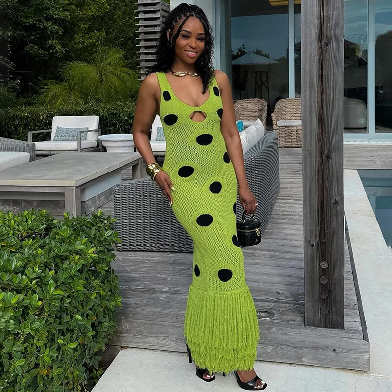 elegant green maxi dress Layalina Dark Green Maxi Dress With Long Sleeves main image 1