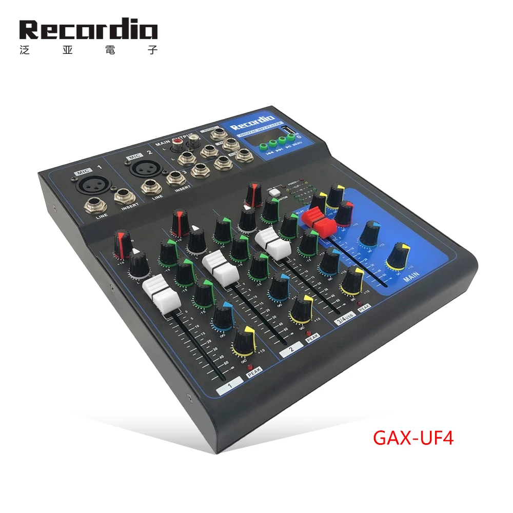 GAX-UF4 USB Interface 4 Channels Mini Audio Mixer for Karaoke