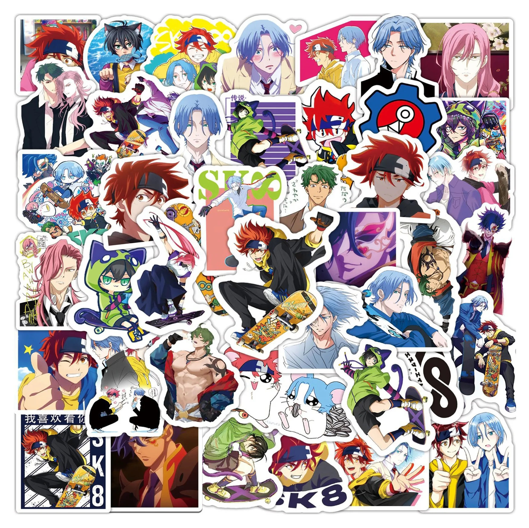 50pcs SK8 the Infinity Skateboard Stickers for Decor