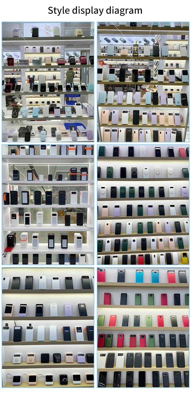 Mini Cartoon Power Bank Small 10000mah With Cable Led Display Usb C