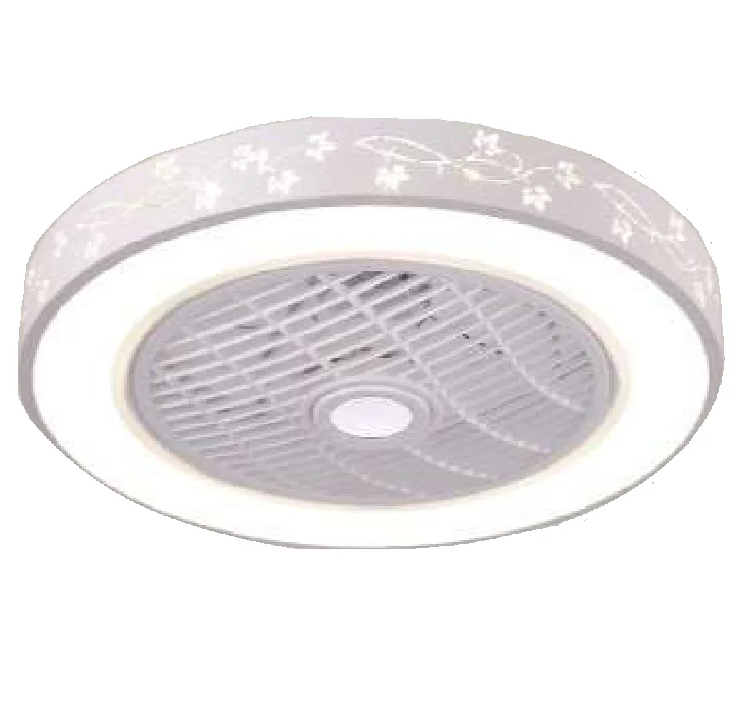 Ceiling Fan  with Lights and Remote Control with 7 Acrylic Blades Invisible Ceiling Fans for Living Room
