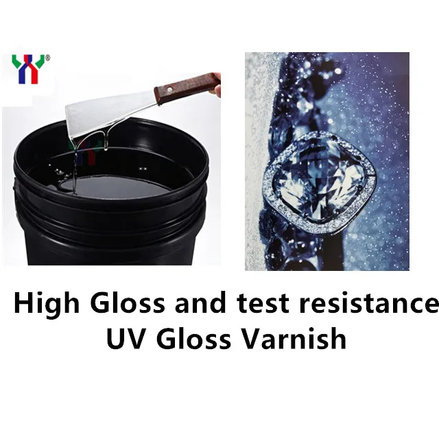 High Gloss UV Curable Varnish for Offset and Screen Printing on Paper, Plastic, Metal Packaging