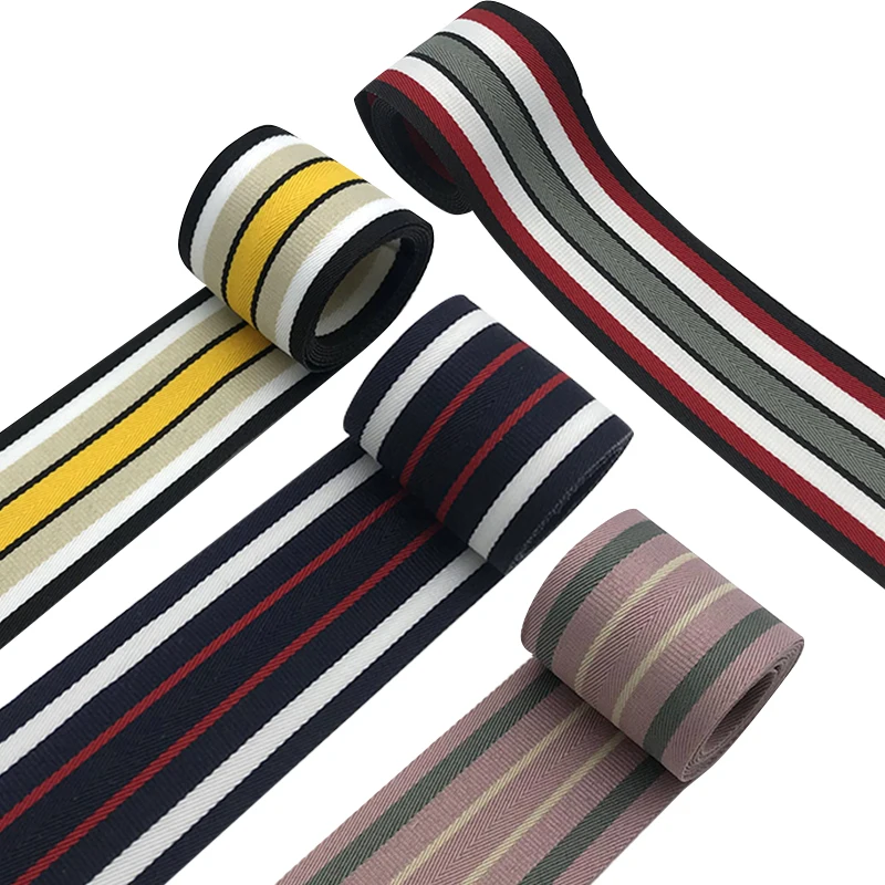 Garment Accessories Colorful Printed Polyester Nylon Webbing Band Woven logo Spandex Elastic Webbing Strap