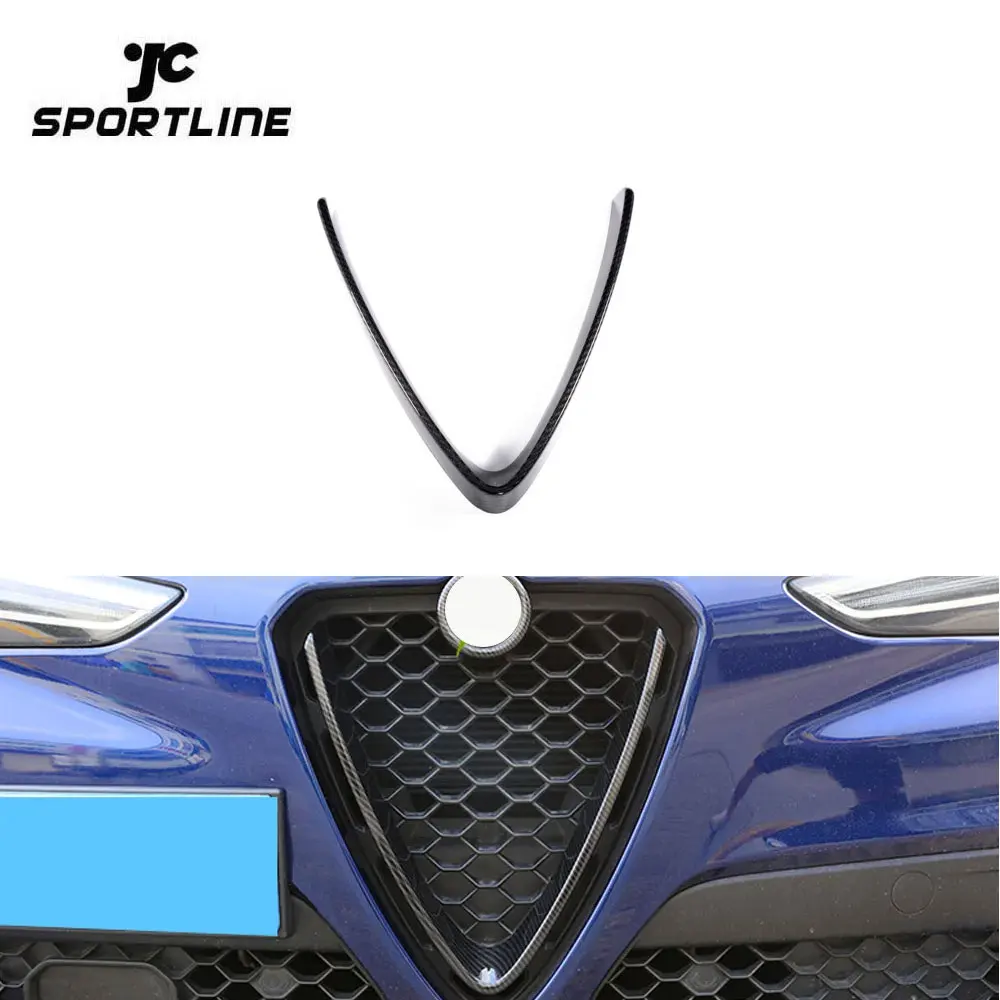 Lot De 2 Décorations De Grille Avant ABS Pour Alfa Romeo Stelvio 2017-2020 - Autocollant, Design Sportif - Améliore L'apparence