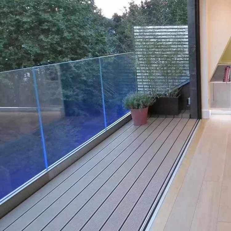 Frameless Balustrade Handrails Aluminum U Channel Glass Railing Base shoes Aluminum Deck Railing Glass Balconies Railing
