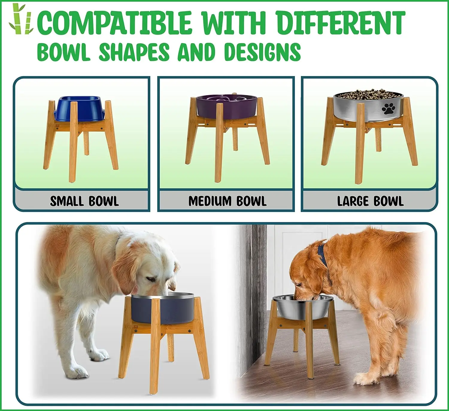 product adjustable 14 inch dog bowl stand for large dogs 8 11 inch wide with lock raises and elevates pet food fountain water storage-2