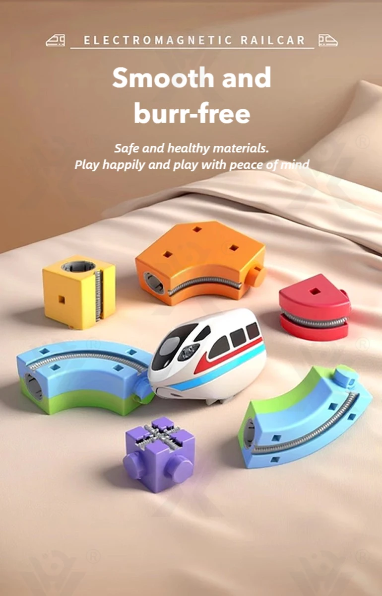 成基魔术轨道玩具汽车积木卡通彩色电池操作玩具火车多轨