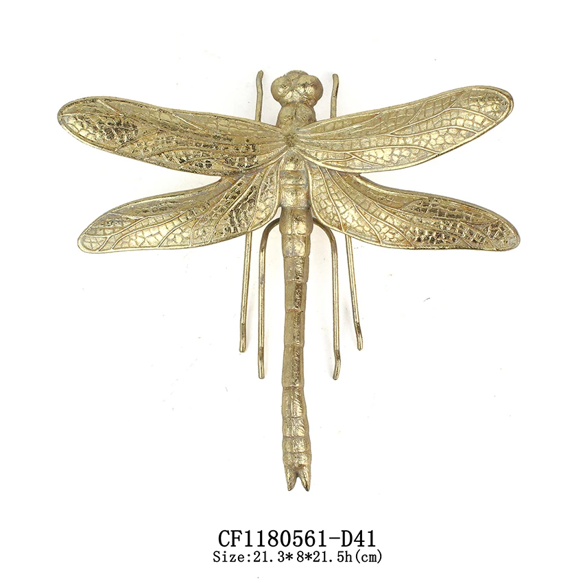 Gold-leaf 3D Dragonfly Insect vintage Wall Hanging wall decor factory