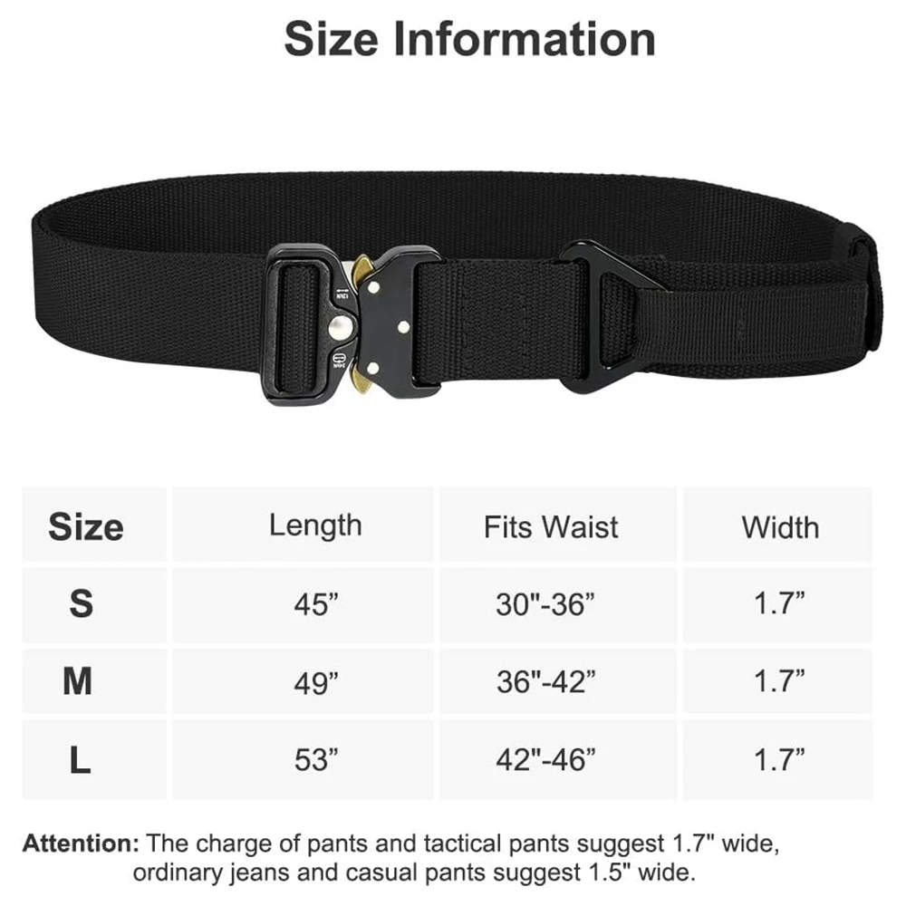 Fashionable Training Durable Men Nylon Webbing Utility Belt with V-ring Heavy Duty Quick-Release Buckle Tactical Rigger Belt