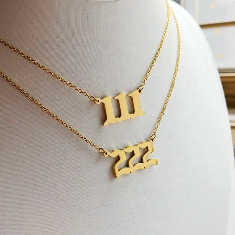 18k Gold Plated Angel Number Necklace 