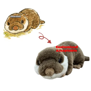 Soft Toys Custom Animal Lutrinae Plush Stuffed Animal Doll Plushie Custom Design Plush Toy From Photo Custom Plush