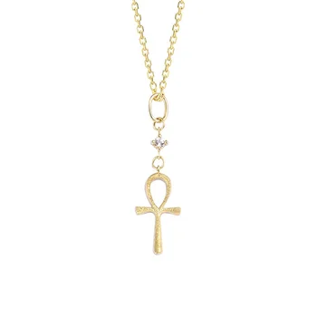 Bulk Costume Jewelry 9kt Yellow Gold Long Italian Cross Pendant With Moissanite Fast Shipping 2 Pieces A Lot