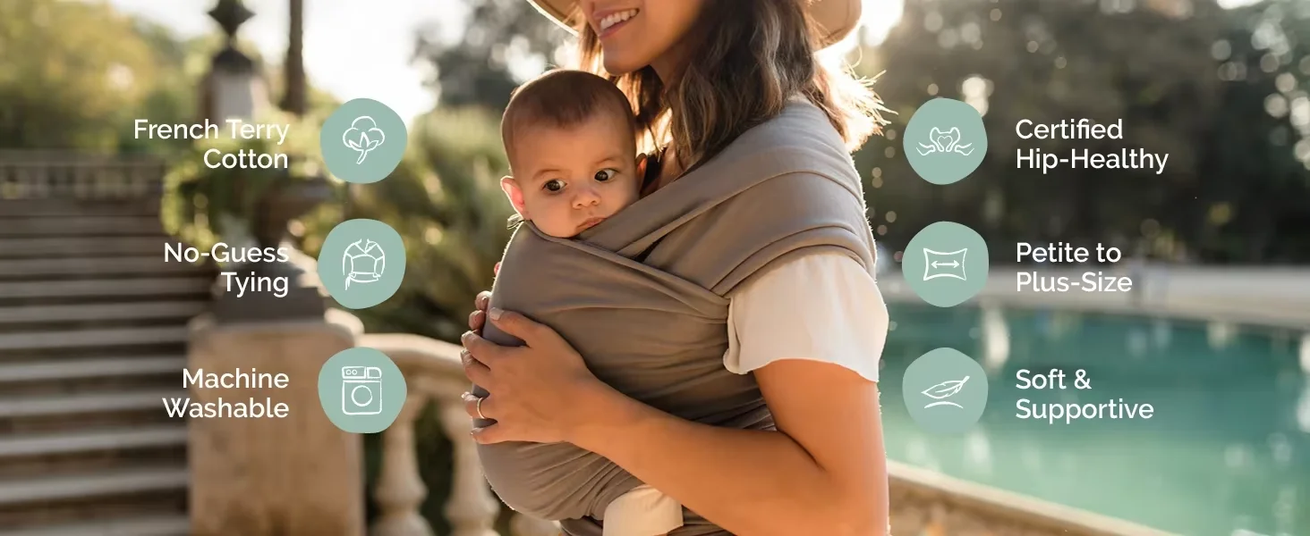 Custom design hot sell baby wrap carrier reach certified solid color baby sling carrier supplier