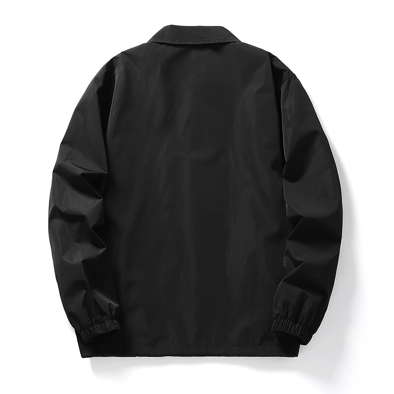Practical Waterproof Lapel Collar Windbreaker Elastic Hem Men's Custom Jacket Manufacturer_voghion.com
