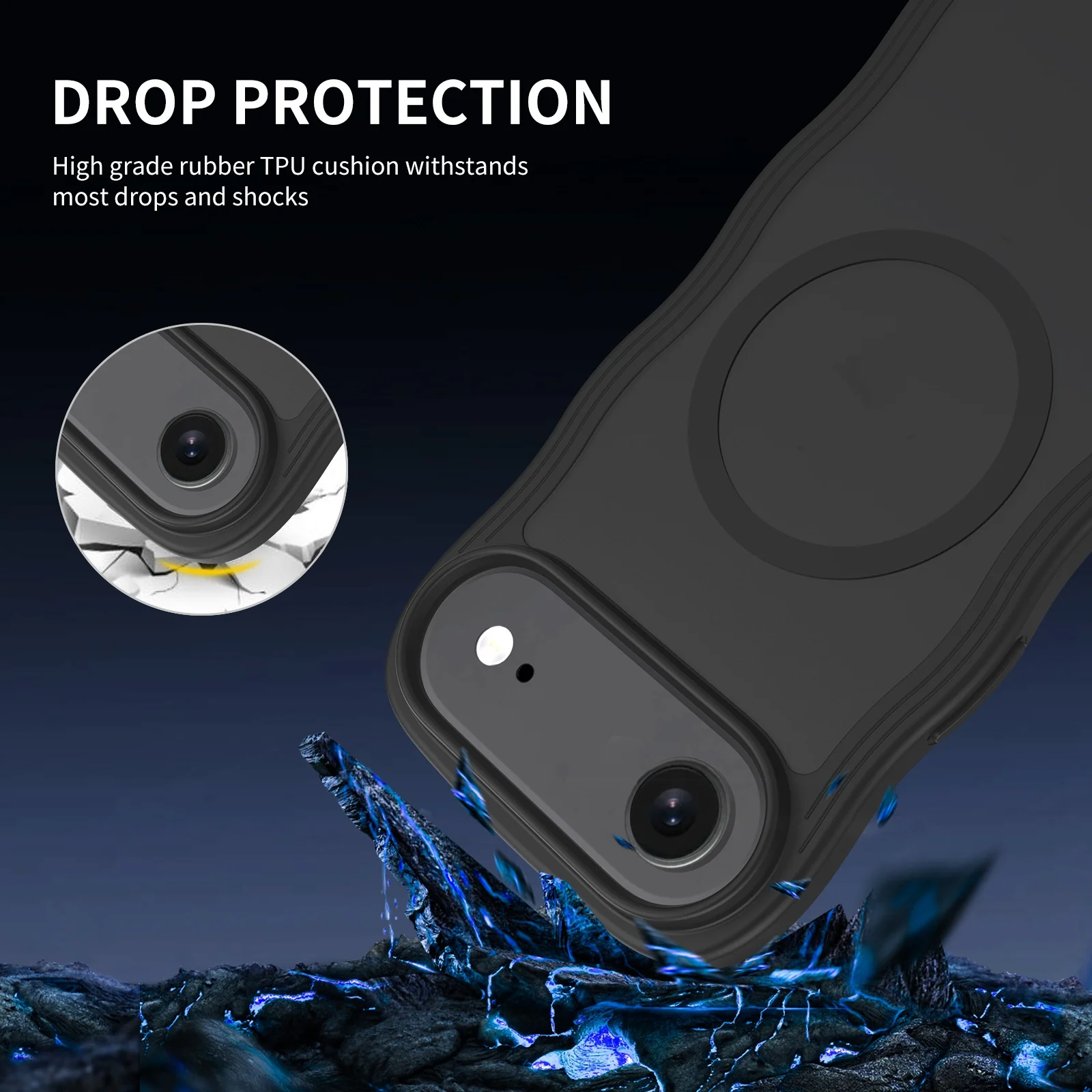 product customize anti yellowing smooth wave design protection cover skin friendly frosted magnetic mobile phone case for iphone 17 air-7