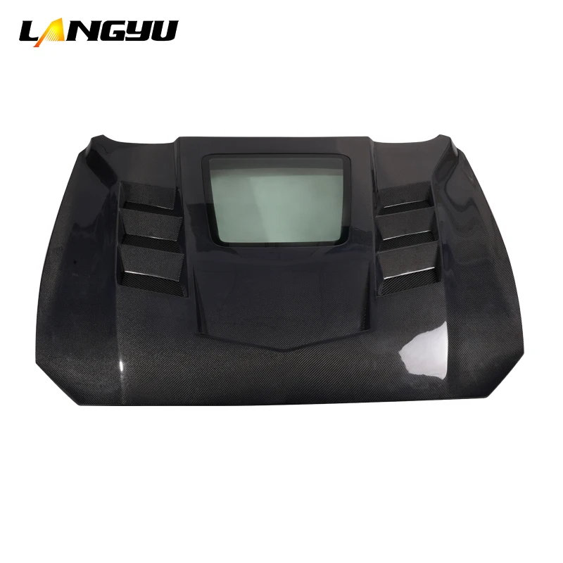 Langyu Vehicle Modification Parts Bonnet Carbon Fiber Car Engine Cover for Ford Mustang Refit GTSS 18-21 Engine Hoods