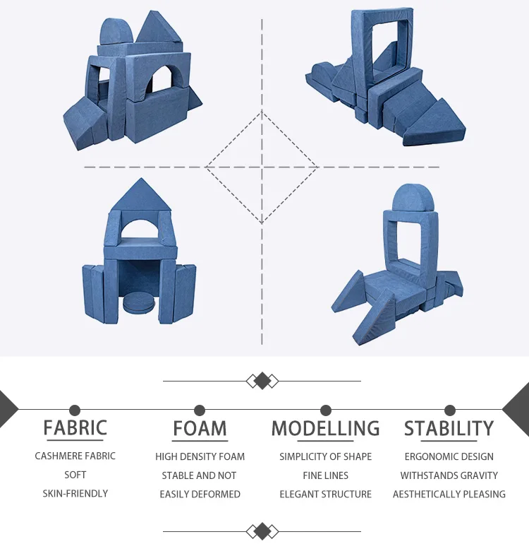 Low Mqo Kids Furniture 15 Piece Soft Play Couch Kids Modular Foam Couch