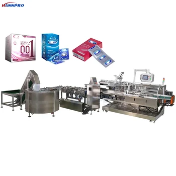 Condom sex aids Disposable gloves Daily necessities pack boxing packaging machinery Automatic sorting cartoning Packing line
