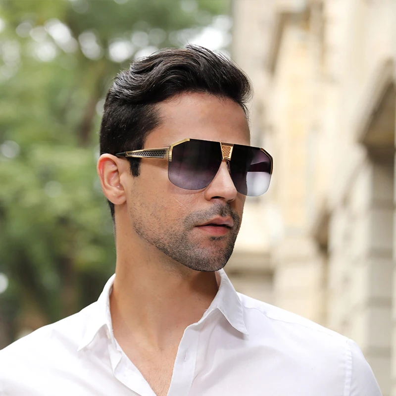 2021 New Shield Gradients Sunglasses Men Fashion Trend Luxury Color Lens Pc Frame Quality Brand