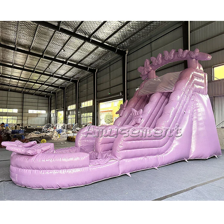 Bounce House 30 Ft Inflatable Water Slide Sparkling Purple Bouncy