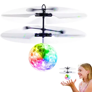 RC Flying Toys Hand Control Helicopter Easter Game Light Up Ball Drone Infrared Induction Flying Ball Toys For Kids