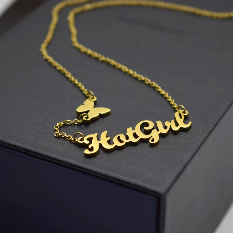 New Hot Girl Letter Necklace Stainless 