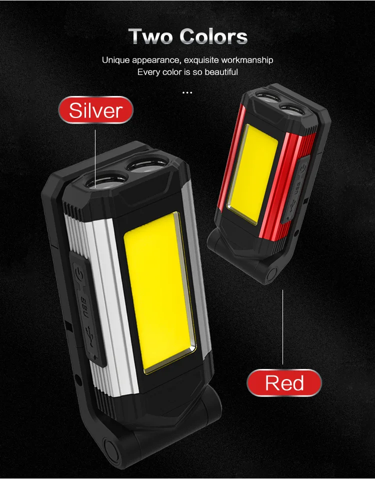 flashlight magnetic work light led new design rechargeable led working light COB portable car repair lighting