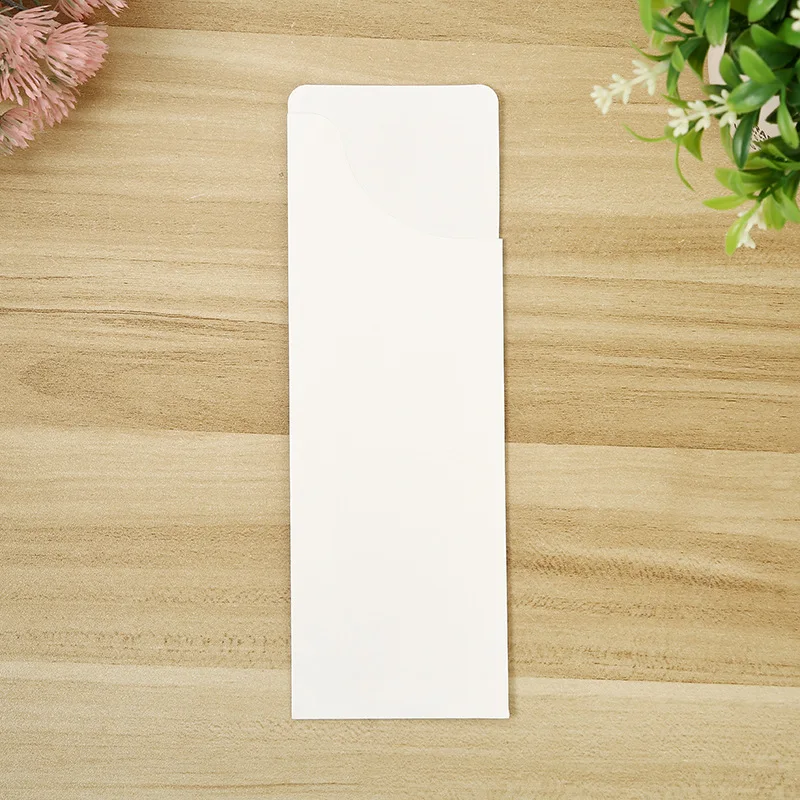 Custom Logo Printed Biodegradable Kraft Paper Knife Sleeves for Business Envelope Use-Chopstick Packing Sleeve