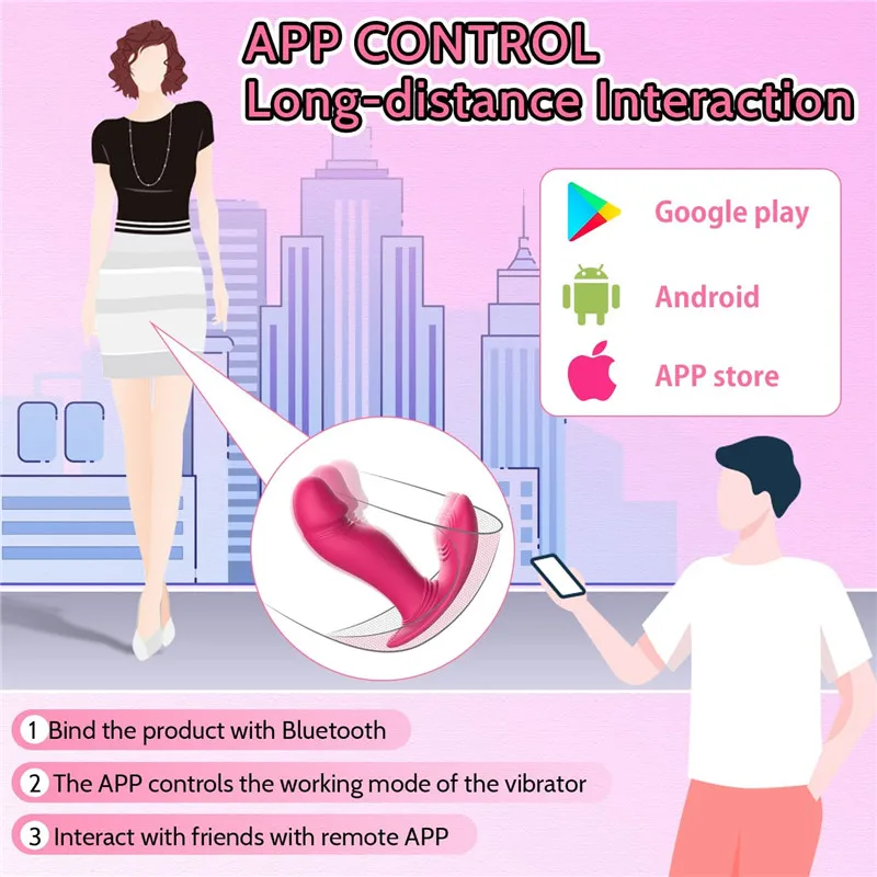 APP Controlled Vibrating & Wiggling Wearable Butterfly Clitoral Anus Sex Stimulator G Spot Panty Dildo Vibrator for Women