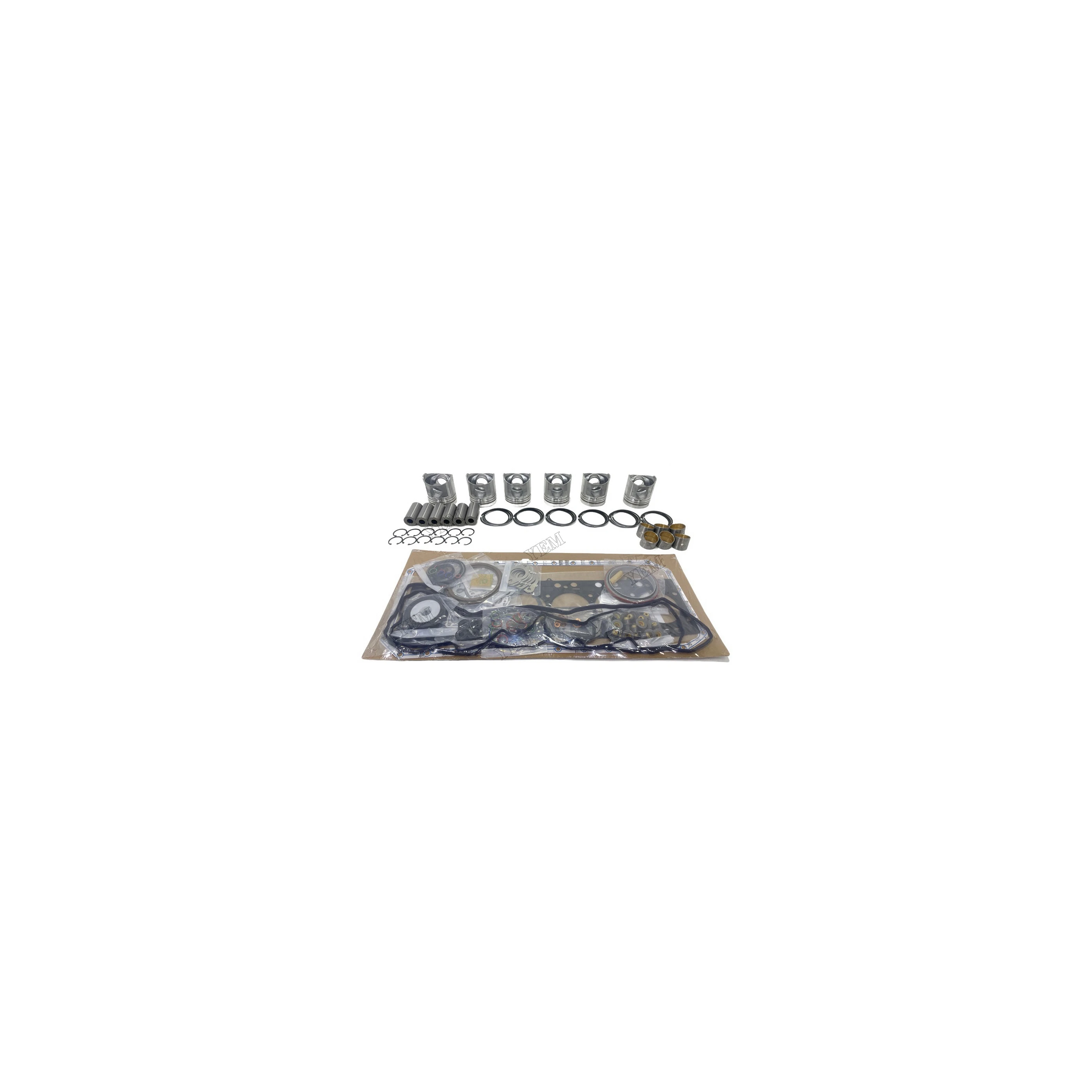 6D107 Overhaul Rebuild Kit With Piston Rings Head Gasket Set Fits for Komatsu Heavy Equipment Engine Parts