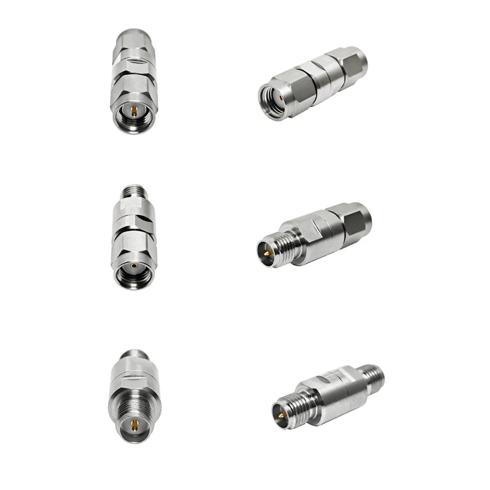 RF Connector RP SMA Male/Female Reverse Pin to SMA Plug/Jack DC-18GHz Stainless Steel Passivated Coaxial RF Microwave Adapter