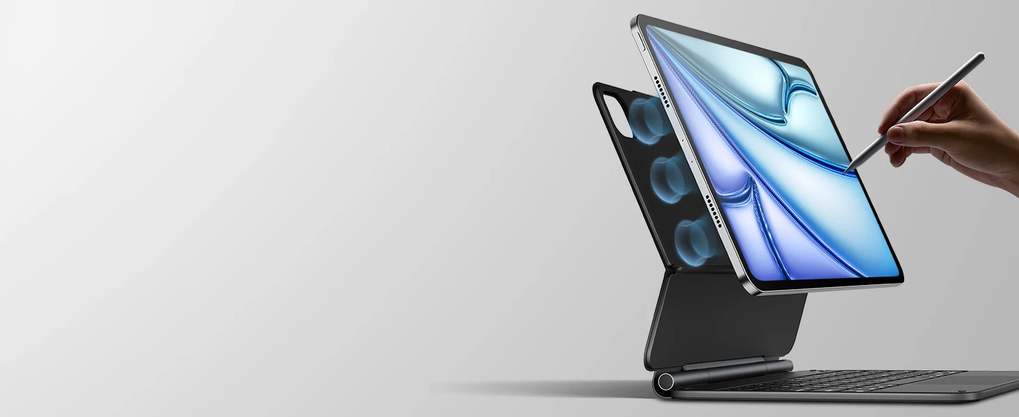 product magic keyboard case for ipad air 13 inch easy set floating cantilever stand precision multi touch trackpad laudtec-3