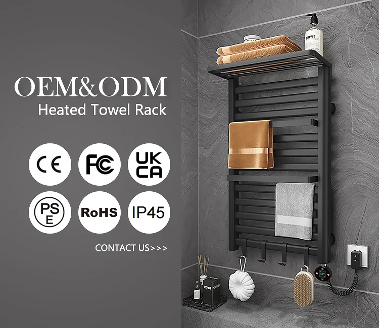 High Quality Towel Warmer Rack Bathroom Quick Drying Lcd Touch Digital