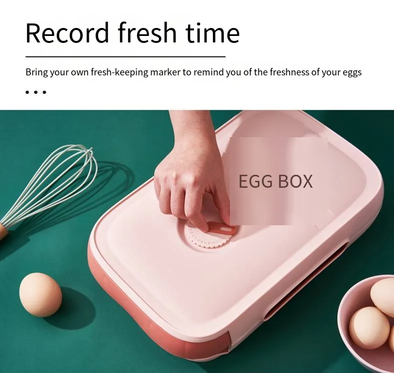 New refrigerator can be stacked drawer type egg box Large capacity egg box with lid and anti-drop rolling egg box supplier