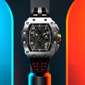 OEM & ODM Supported 5 ATM Diver Wristwatch for Business Silicone Band Mens Watches