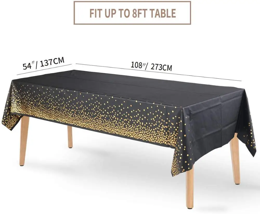 
Пластиковые скатерти для прямоугольника таблицы 4 шт партия скатерти одноразовые спортивные шаровары в Золотой горошек прямоугольная скатерть 