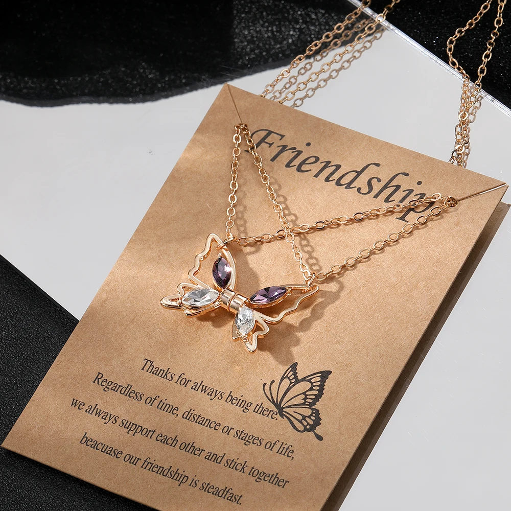 Gemstone Big Butterfly Necklace for Women.