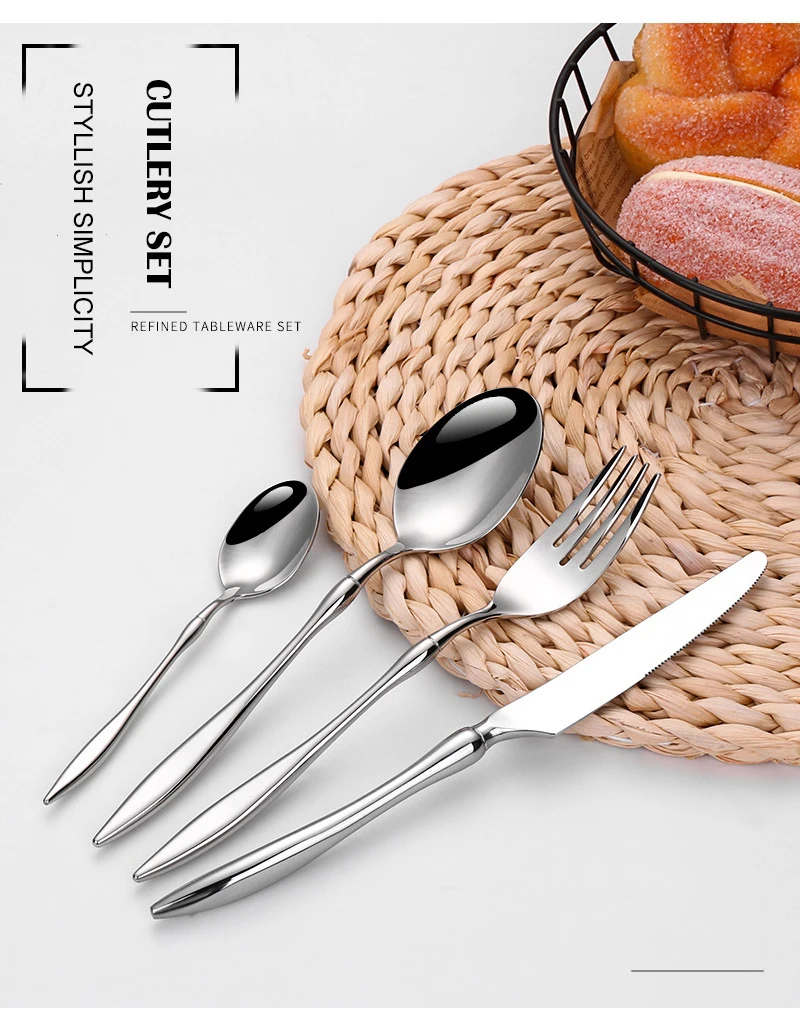 Luxury Stainless Steel 304 Durable Wedding Party Cutlery Set Customized