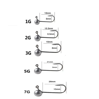 CHEERY 1g/1.5g/2g/3g/5g/7g Fishing Hook High Quality Jig Head Ball Shape Lead Jig Head Jig Hook – Metal Jig – view 3