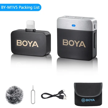 BOYA BY-M1V Wireless Microphone Microphones Cordless Clip on Mic for Video Recording YouTube Vlogging Live detail image