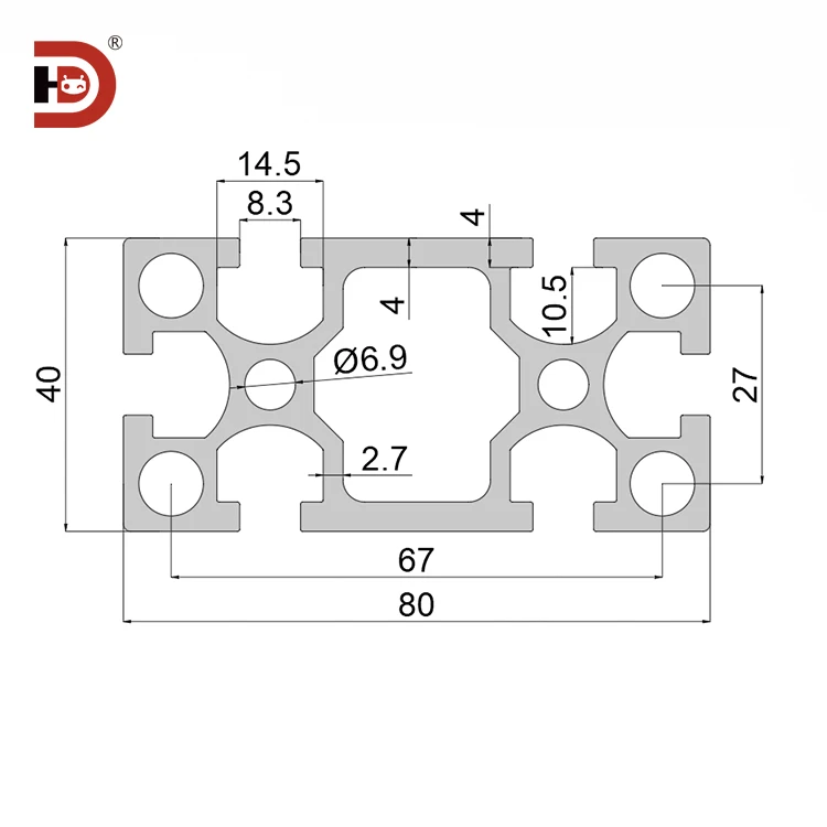 product 50wall thickness industrial extruded heavy duty aluminum profile 4080 suitable for frame punching and cutting services-3