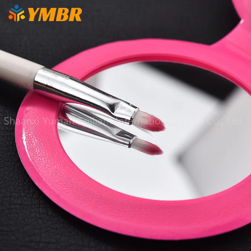 Ymbr Wholesale Cute Pu Leather Double Sided Round Mirror Mini Folding Pocket Small Portable 4493