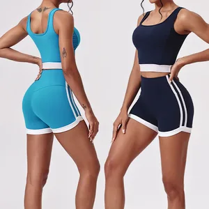 Custom Logo GYM Workout Fitness Sport Wear Short Yoga Leggings Pants Set for Women Girls Yoga Set