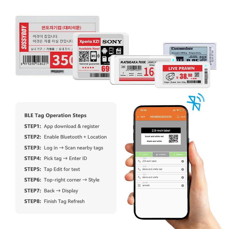Étiquette De Prix Électronique 2.1 Pouces Avec Module Bluetooth - Pour Magasin - Neuf