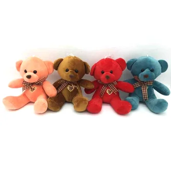 Factory Wholesale Custom 18cm 6 Colors Teddy Bear Embroidery Stuffed Plush Animal Valentine Heart Teddy bear Plush Toy