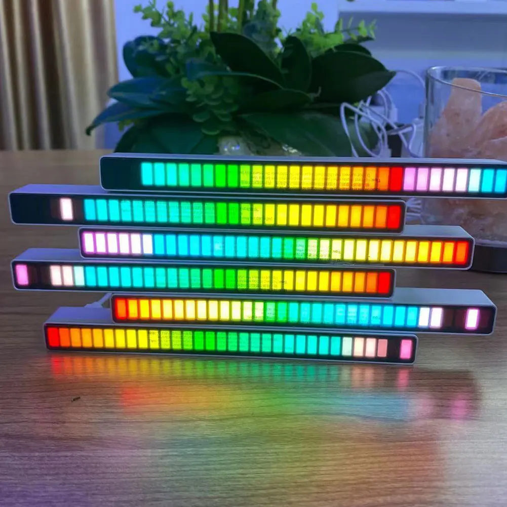 32 Bit Music Level Indicator Light Voice Sound Control Audio Spectrum RGB Bar LED Display Rhythm Light Pulse Colorful Signal 