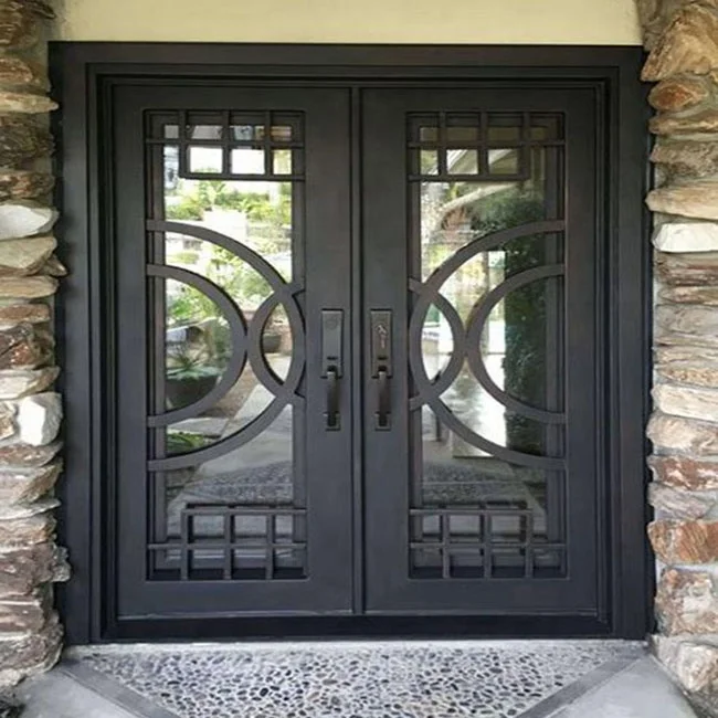 Custom Iron Doors Front Entry Doors Design Wrought Iron Doors Double Entrance