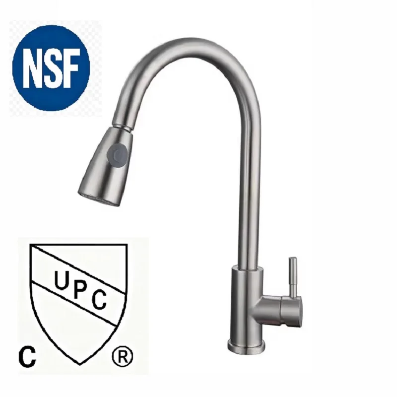 Pull Out Kitchen Faucet Installation View SS304 kitchen faucet with pull-out spray head installed on modern sink